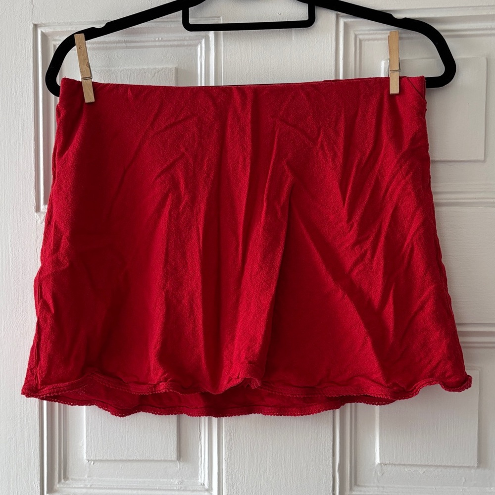 Red Mini Skirt - Vibrant Crimson
